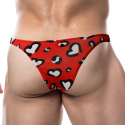 CUT4MEN Slip sexy Brazilian Rouge-Coeurs
